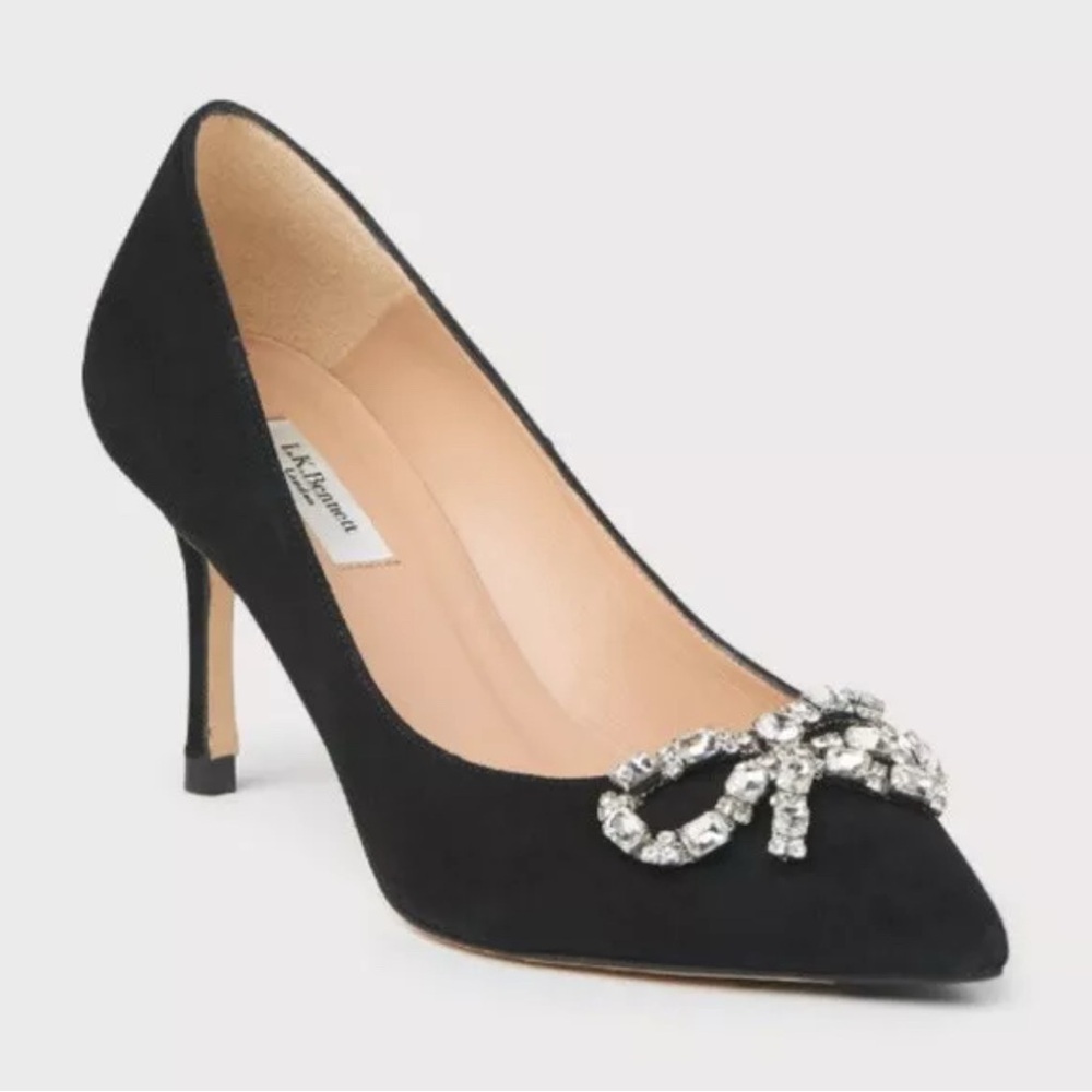 LK Bennett Rare Bianca Crystal Bow Heels